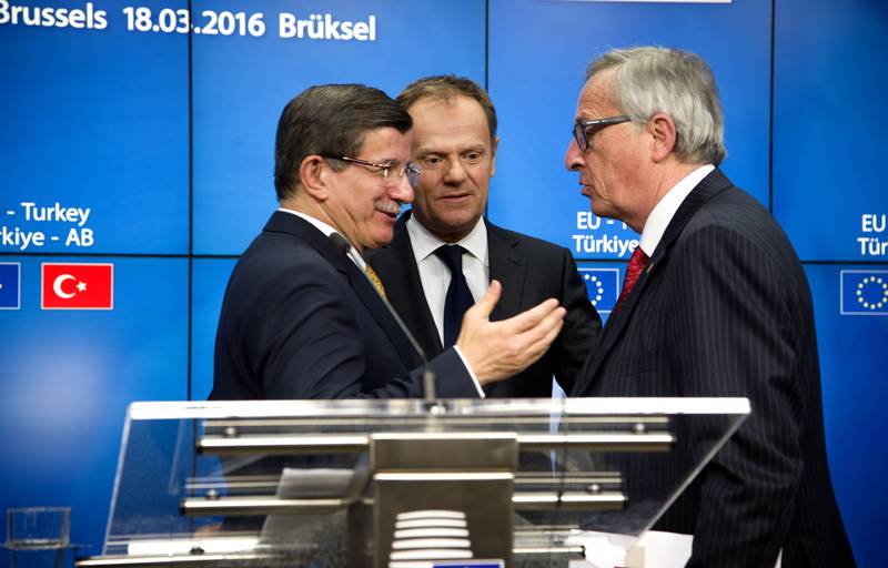 Davutoglu, Tusk, Juncker | © Council of the EU