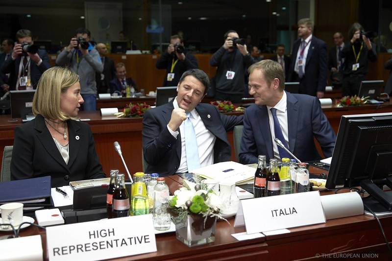 Mogherini, Renzi, Tusk | © European Council