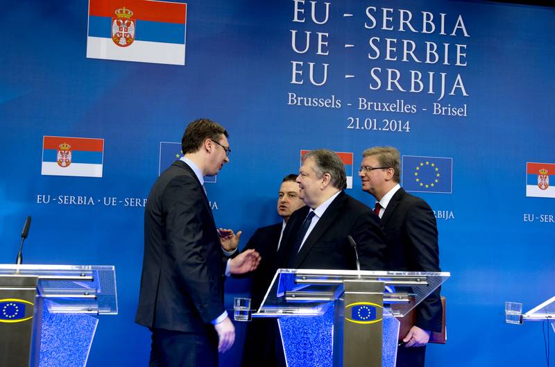 Александър Вучич, Евангелос Венизелос, Щефан Фюле, Ивица Дачич | © Council of the EU
